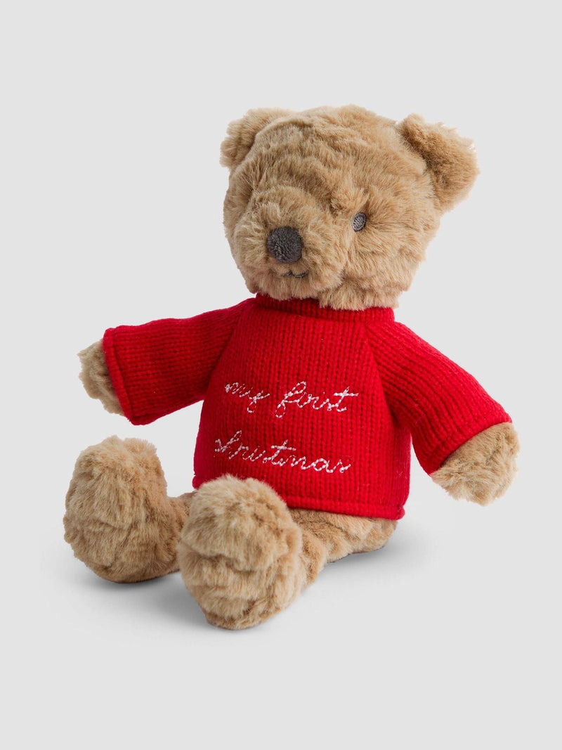 JoJo Maman Bébé Barnaby Bear Christmas soft toy small - British product