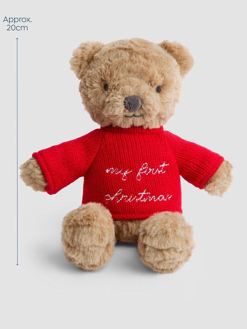 JoJo Maman Bébé Barnaby Bear Christmas soft toy small - British product