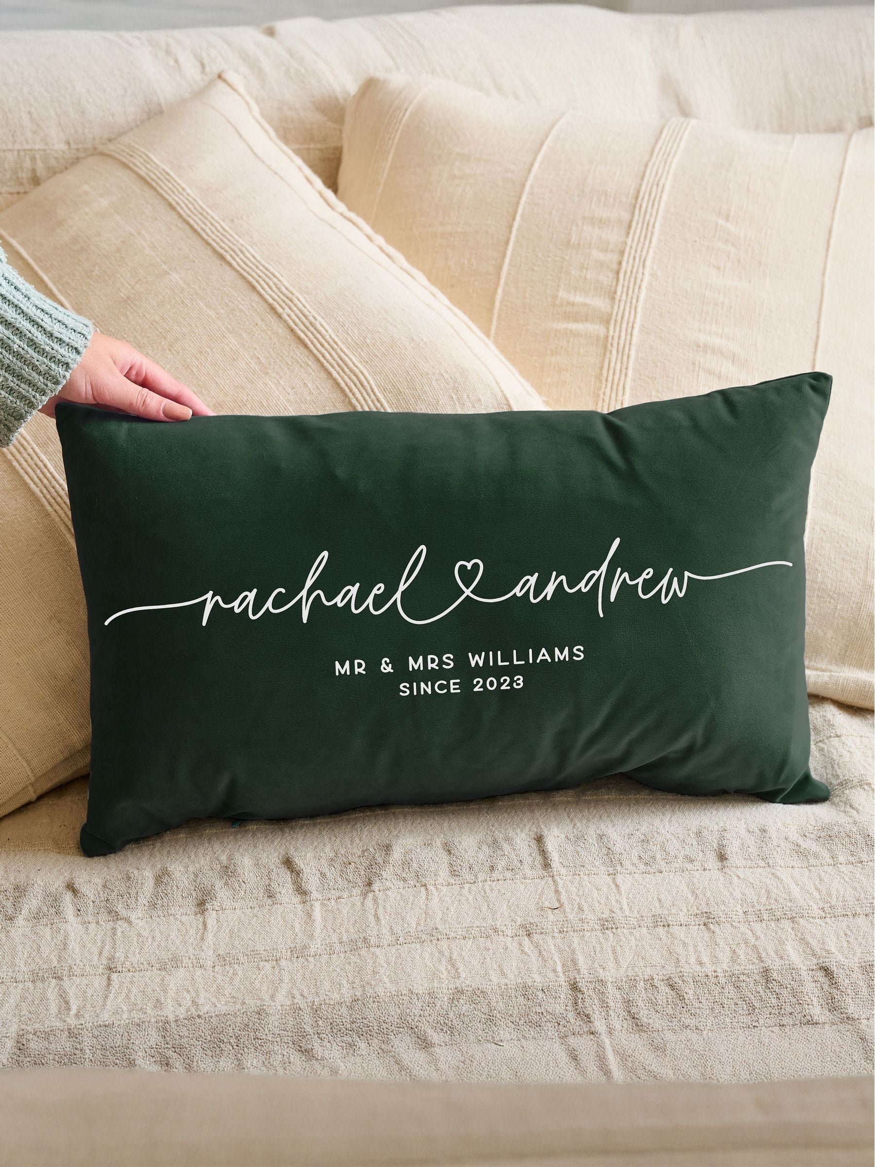 No Ordinary Gift personalised velvet cushion 50x30cm, UK version