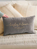 No Ordinary Gift personalised velvet cushion 50x30cm, UK version