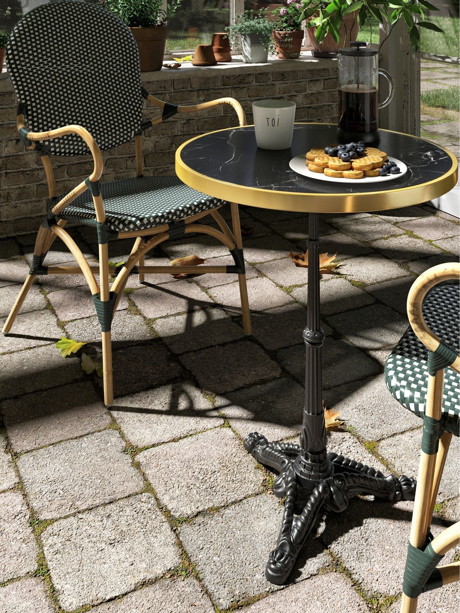La Redoute Intérieurs bistro table with marble top, imported from the UK