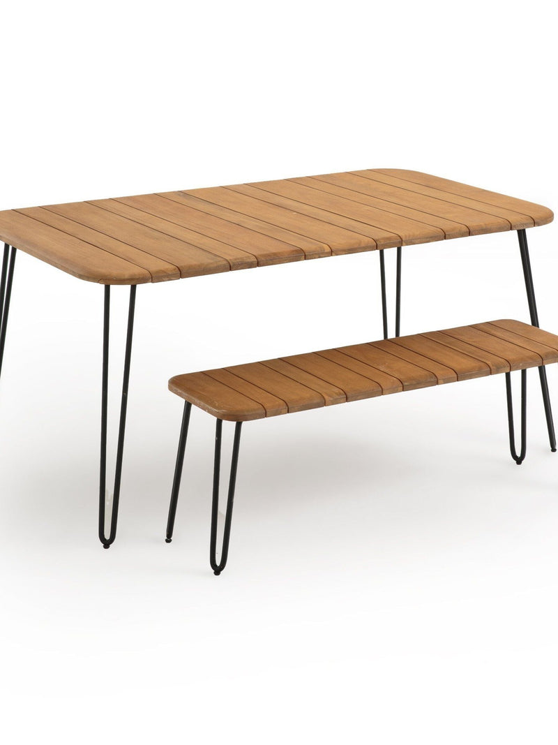 La Redoute Acacia Spritz folding garden bench 120cm, imported from the UK