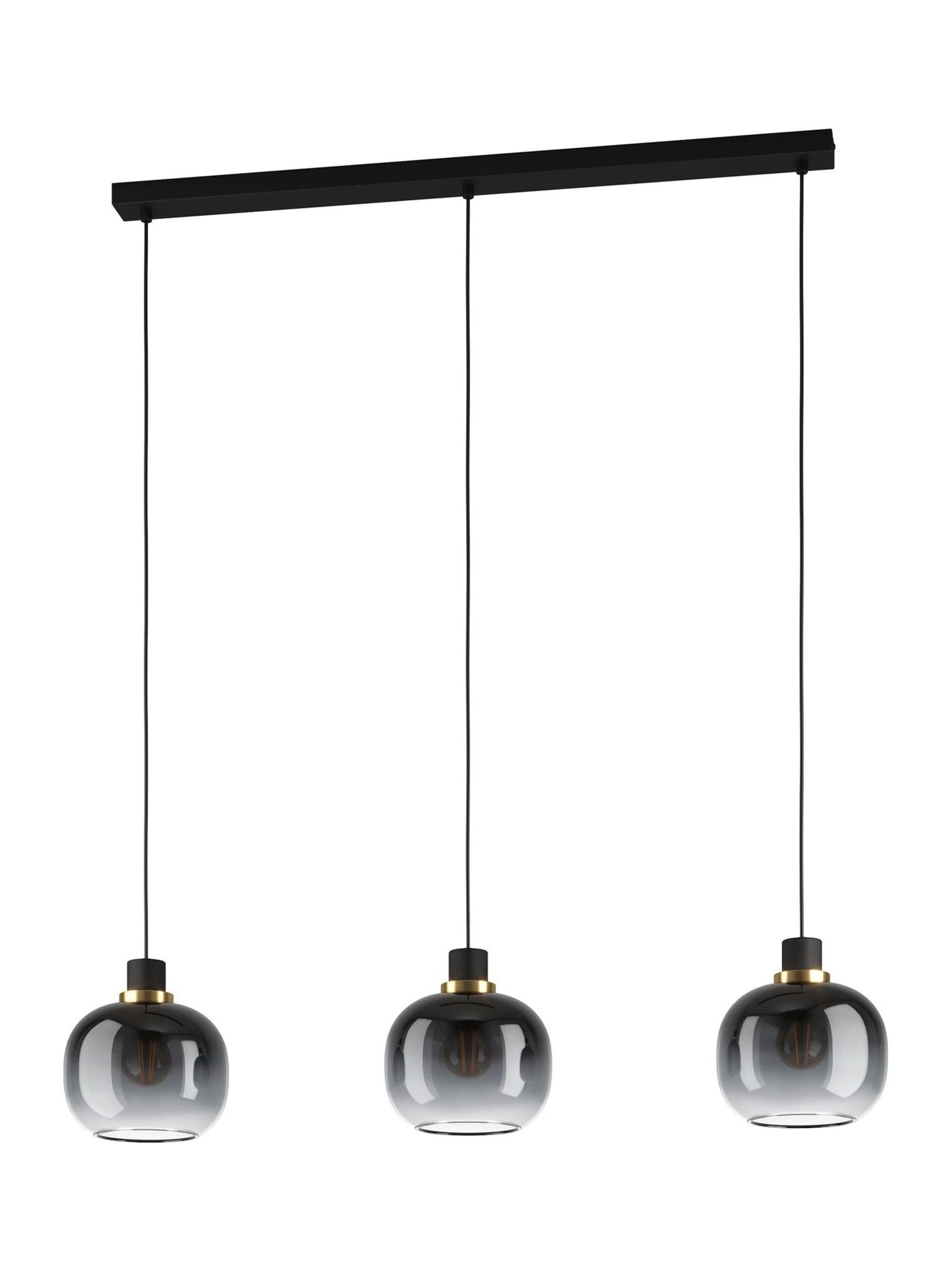 Eglo OILELLA linear glass pendant ceiling light, UK version