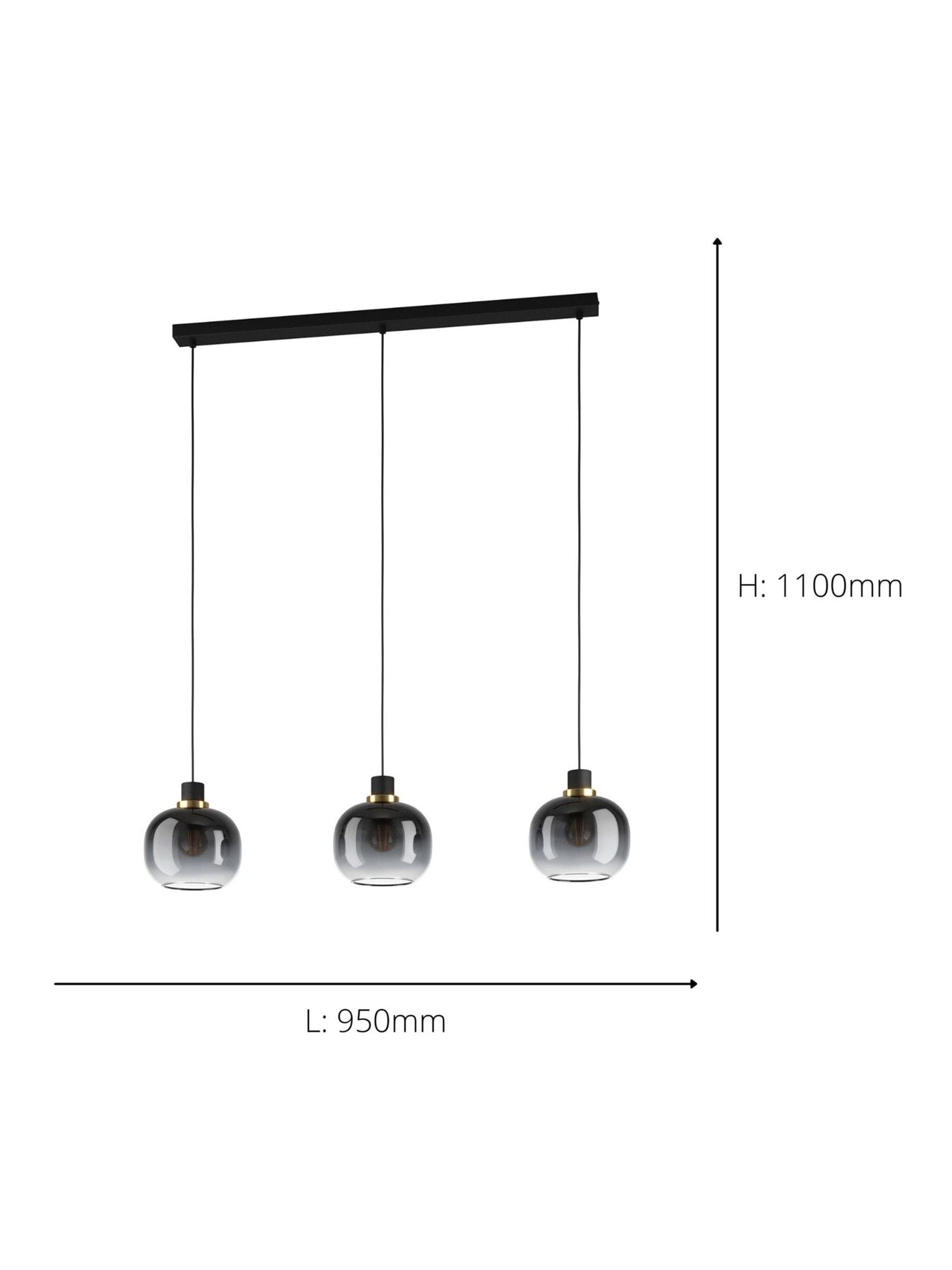 Eglo OILELLA linear glass pendant ceiling light, UK version
