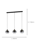 Eglo OILELLA linear glass pendant ceiling light, UK version