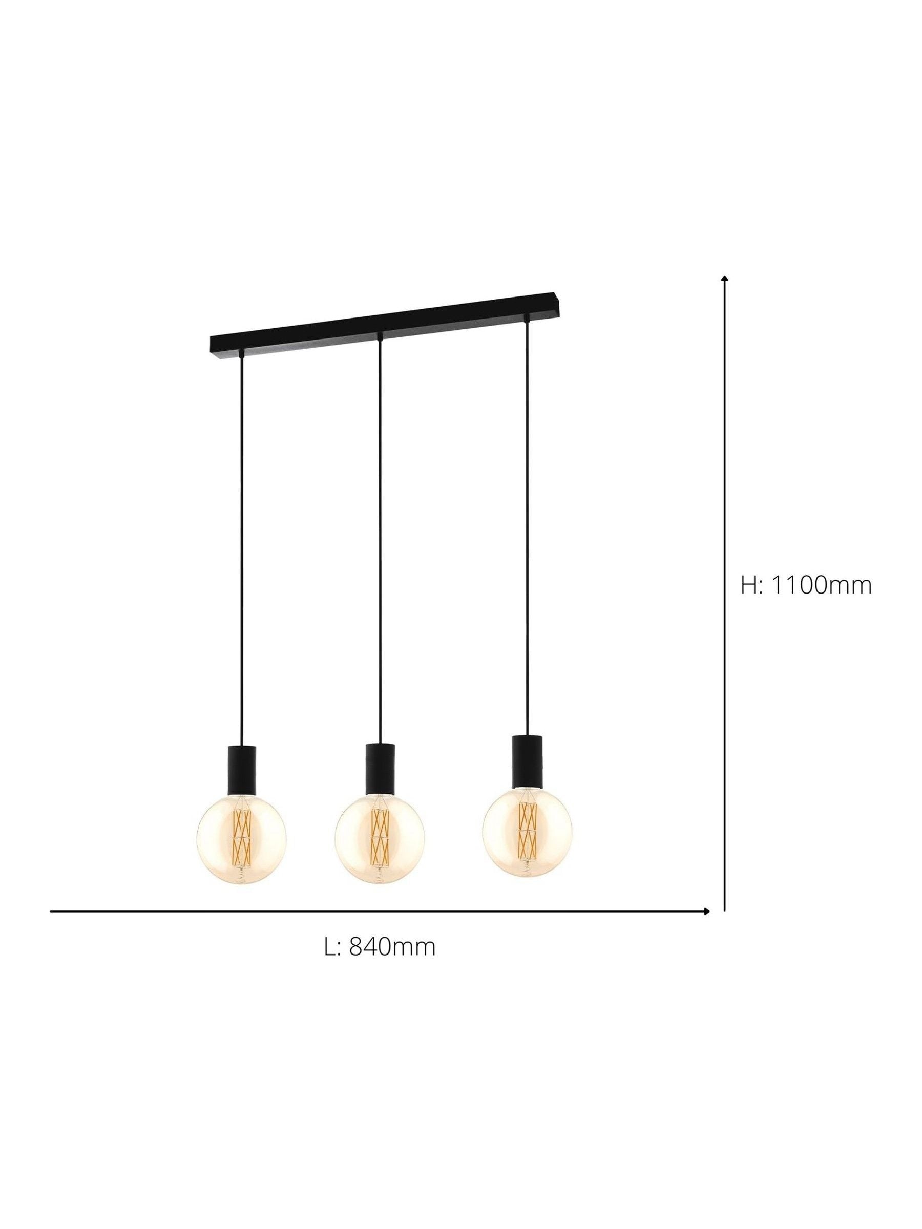 Eglo black POZUETA linear pendant light - British product