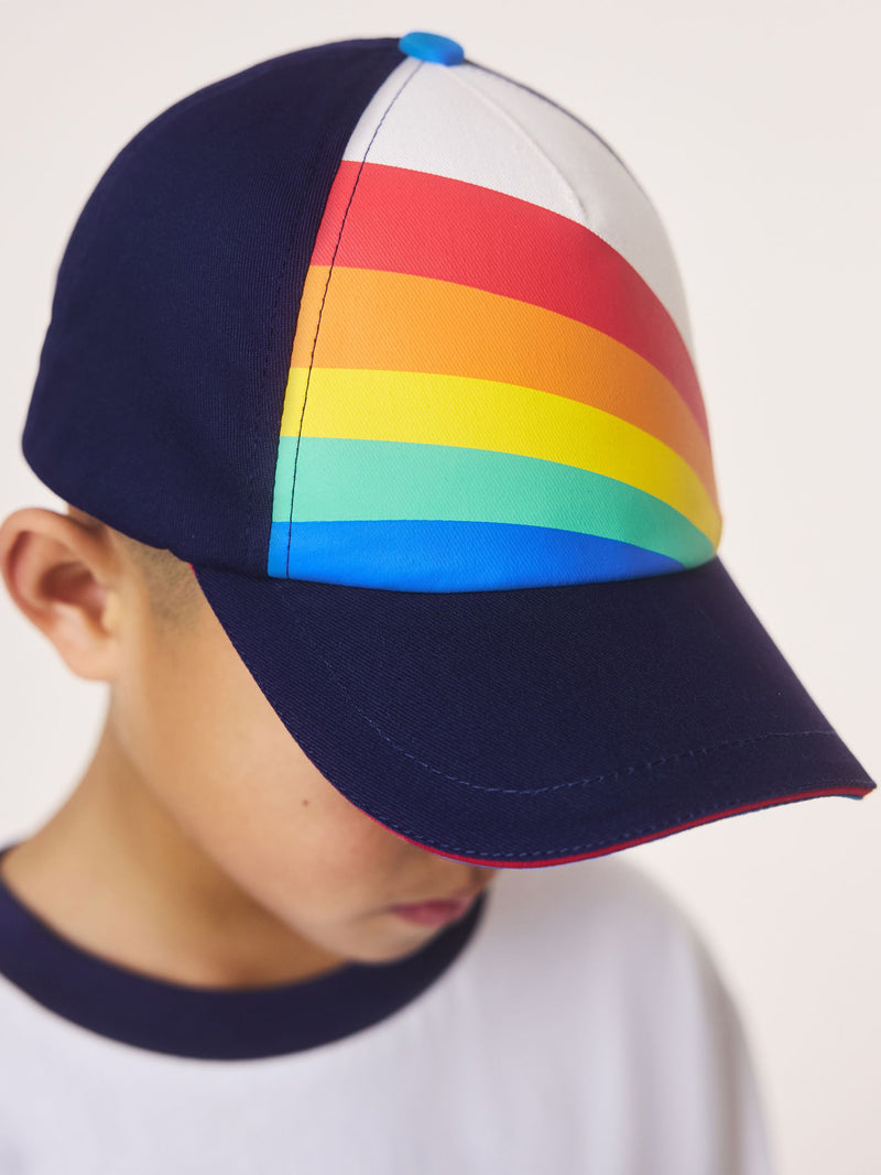 Little Bird navy rainbow stripe baseball cap - British product