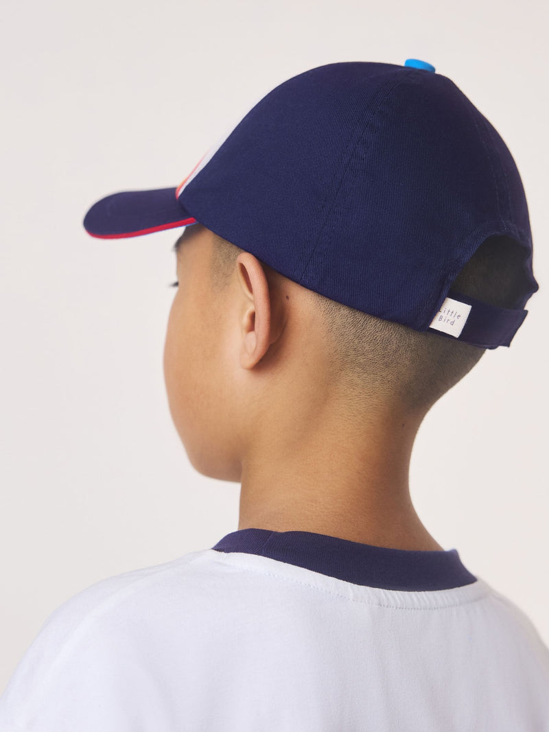 Little Bird navy rainbow stripe baseball cap - British product