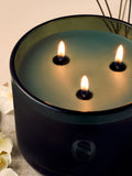 Serenity Green 3 wick lavender geranium candle, imported from the UK