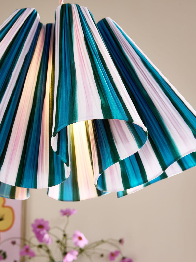 Eleanor Bowmer wavy lampshade pink blue stripe - British product