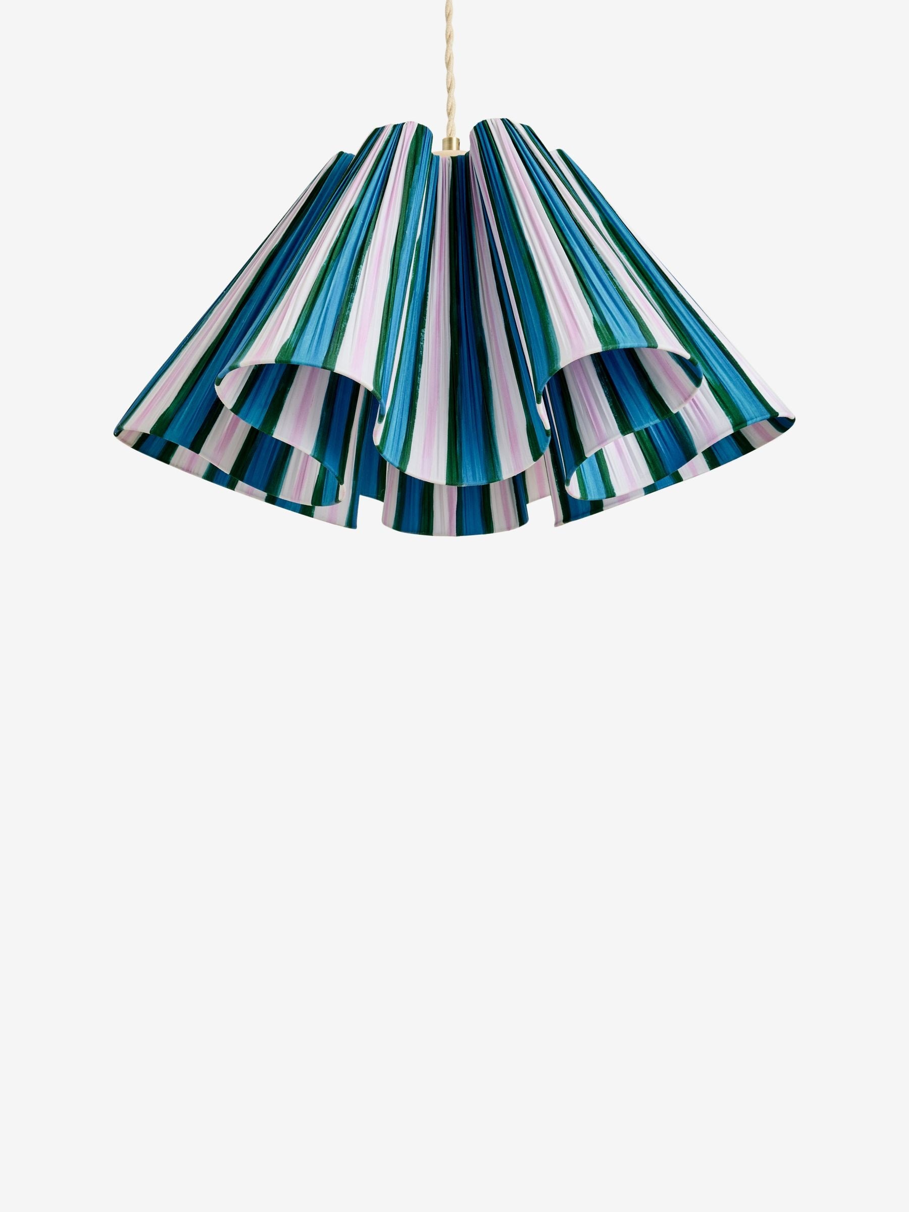 Eleanor Bowmer wavy lampshade pink blue stripe - British product