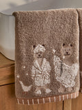 Bertie Bear face cloths set of 2 natural 30cm - British product