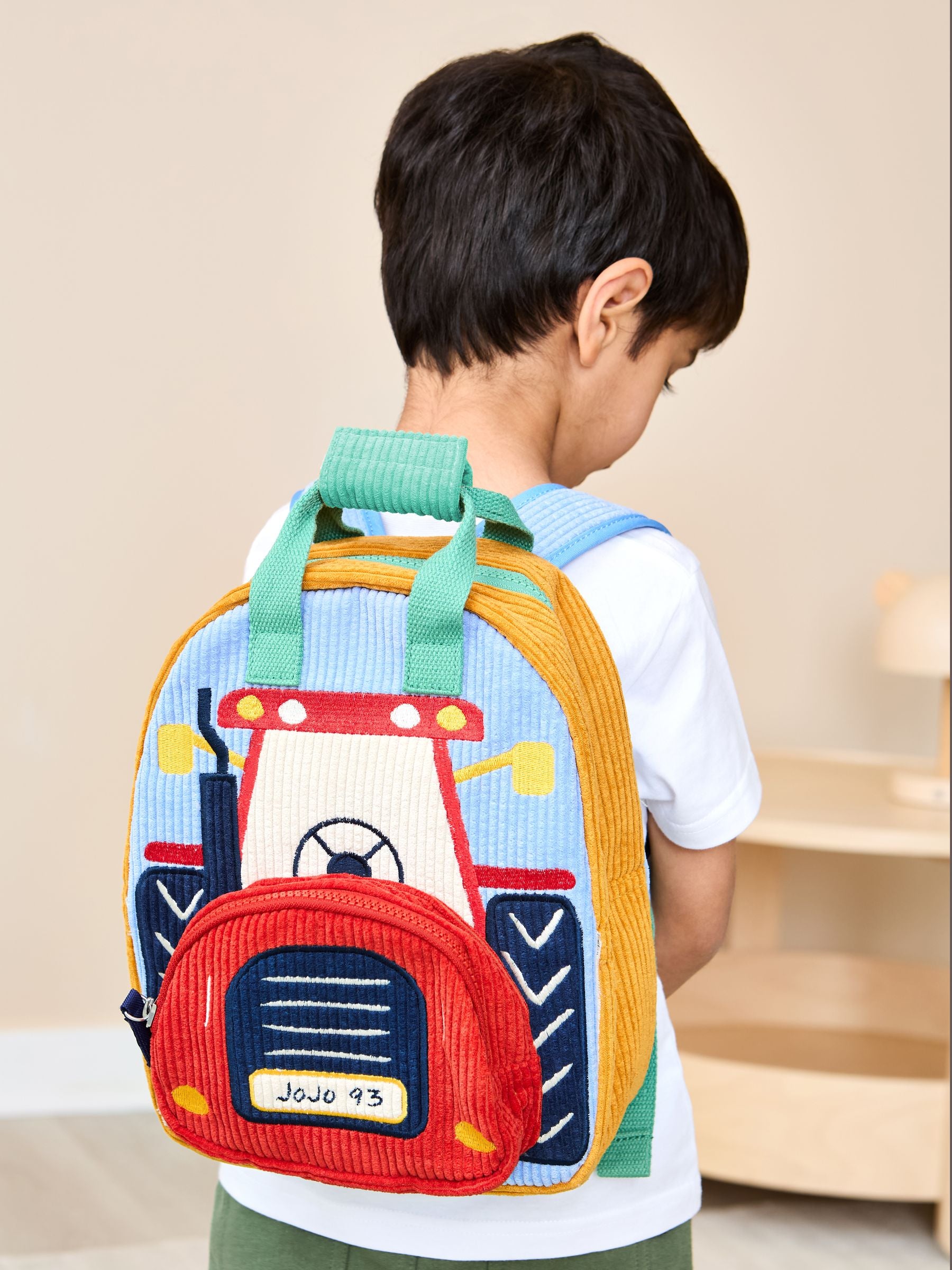 JoJo Maman Bébé Multicolour Tractor Character Backpack