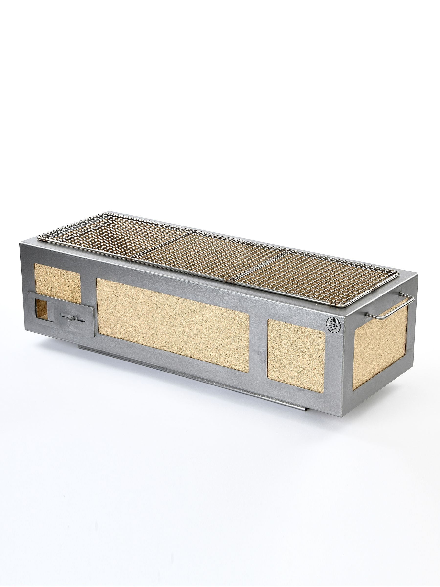 Kasai Konro grill silver long stainless steel finish, UK version