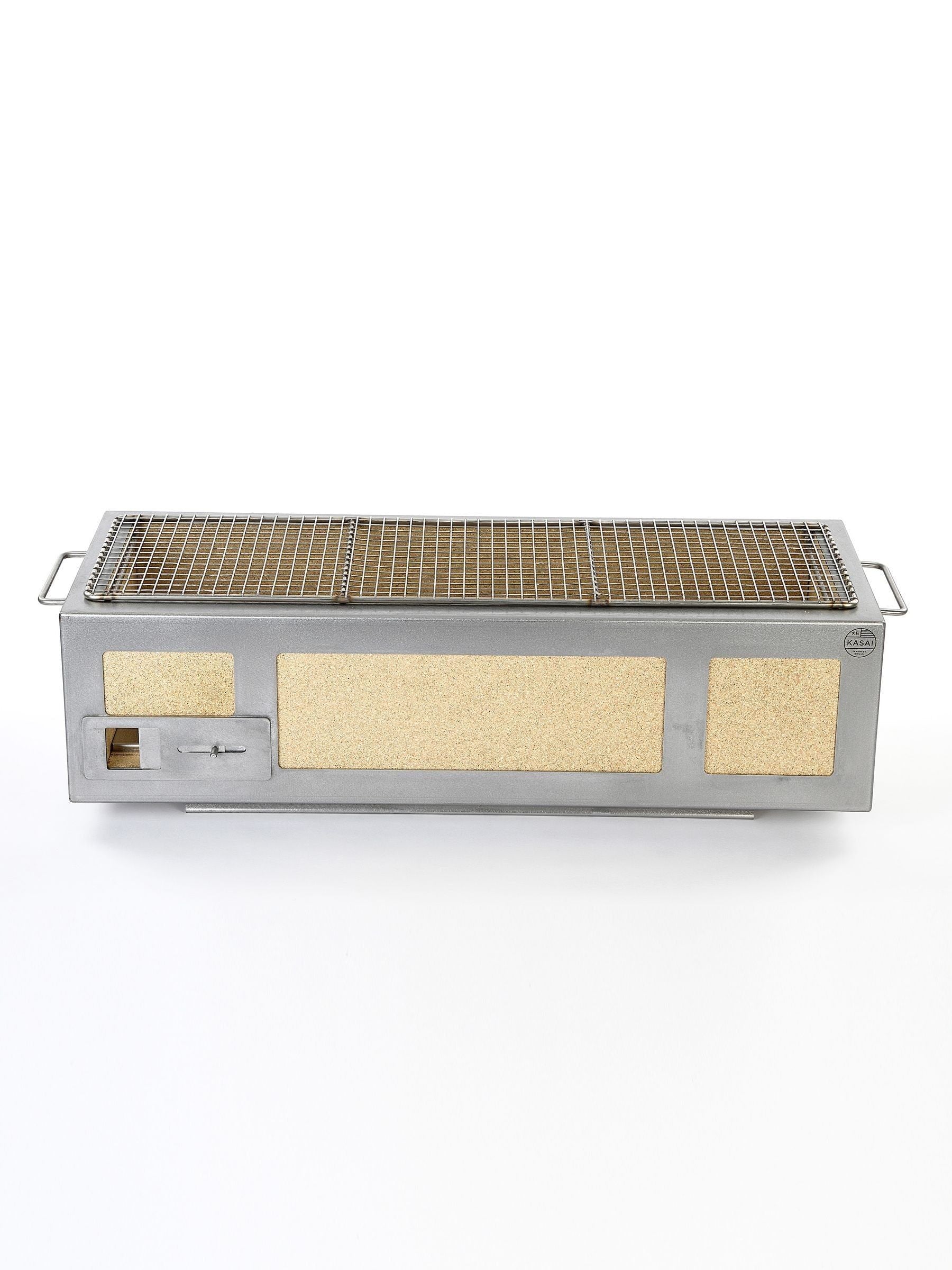 Kasai Konro grill silver long stainless steel finish, UK version