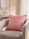 Dark Green Matte Velvet Contrast Pipe Cushion - 50 x 50cm