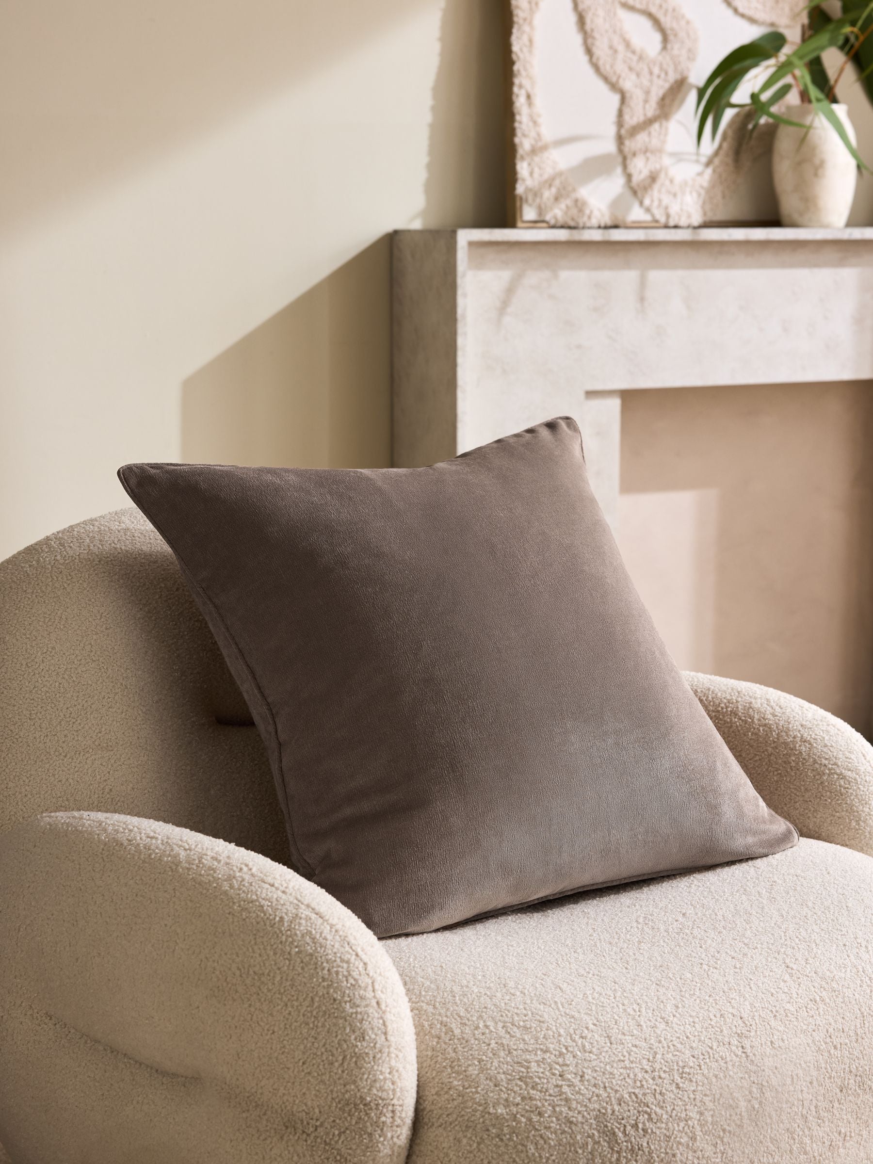 Burnt Orange 59 x 59cm Soft Velour Cushion
