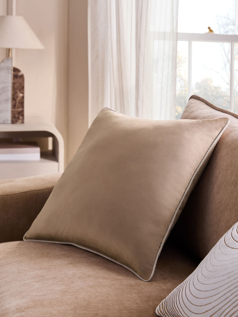 Dark Green Matte Velvet Contrast Pipe Cushion - 50 x 50cm
