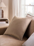 Dark Green Matte Velvet Contrast Pipe Cushion - 50 x 50cm