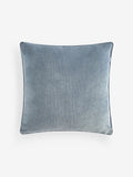Mid blue soft velour cushion 45cm (British brand)