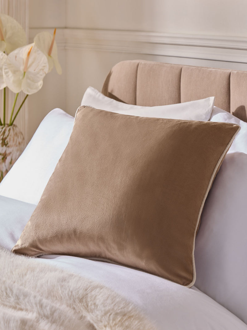Dark Green Matte Velvet Contrast Pipe Cushion - 50 x 50cm