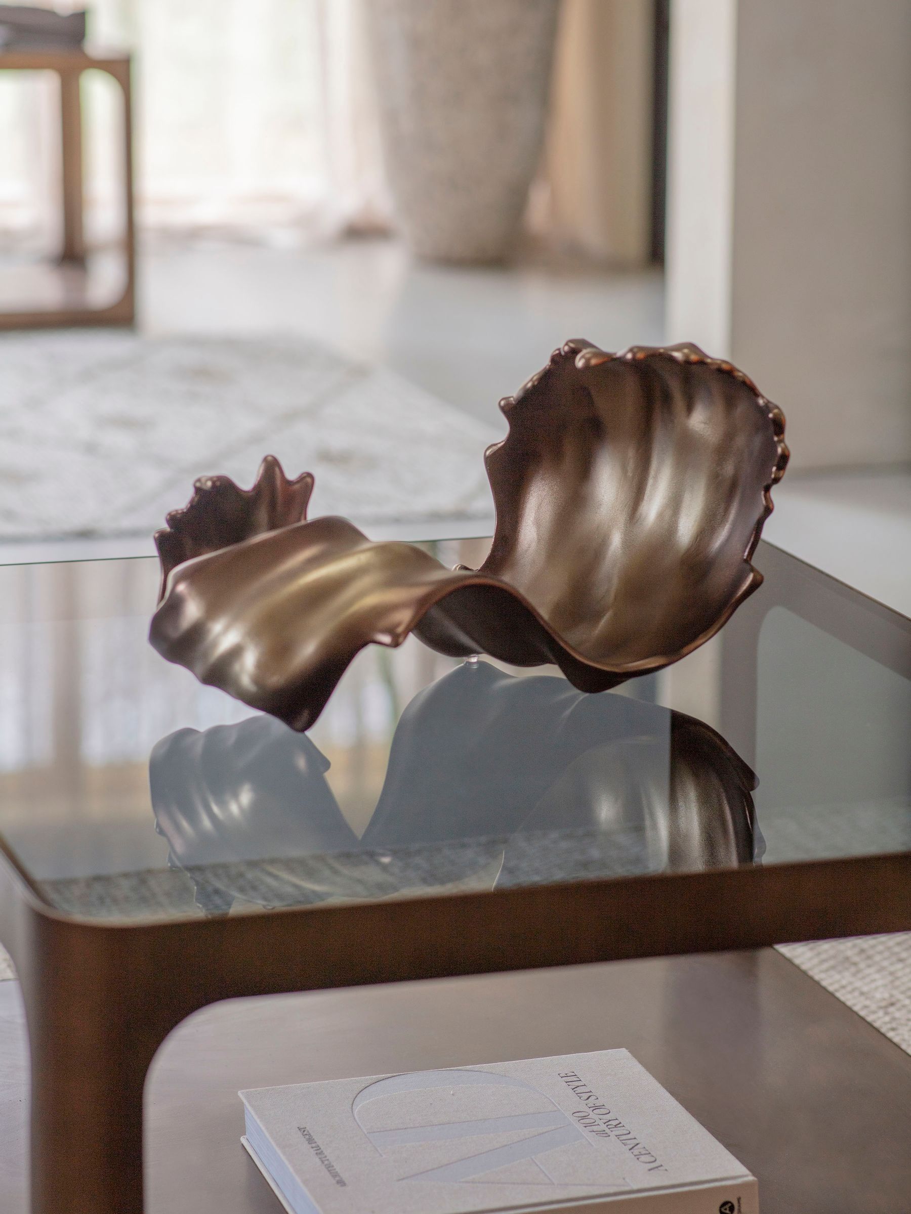 Libra Interiors Bronze Montrose Decorative Scroll Sculpture 50 x 28cm