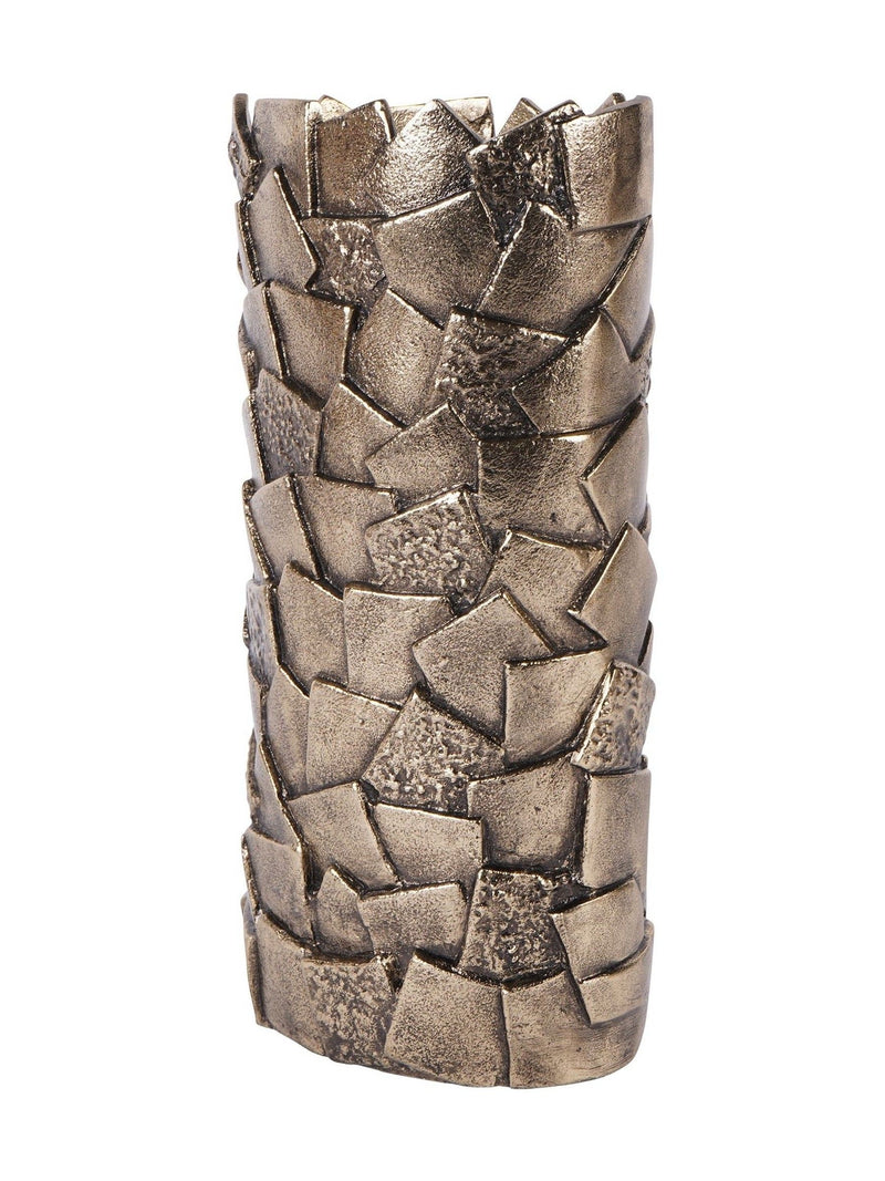 Libra Interiors gold Montrose decorative vase 36cm, UK version