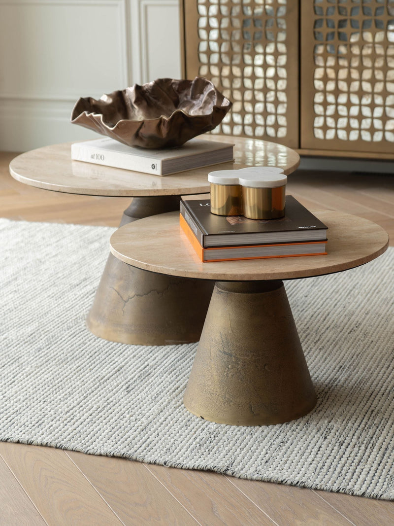 Libra Interiors large bronze cast aluminium bowl 43cm, imported from the UK
