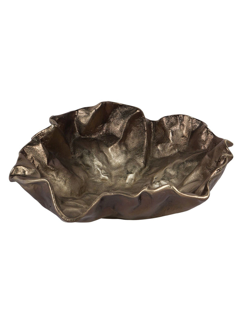 Libra Interiors large bronze cast aluminium bowl 43cm, imported from the UK