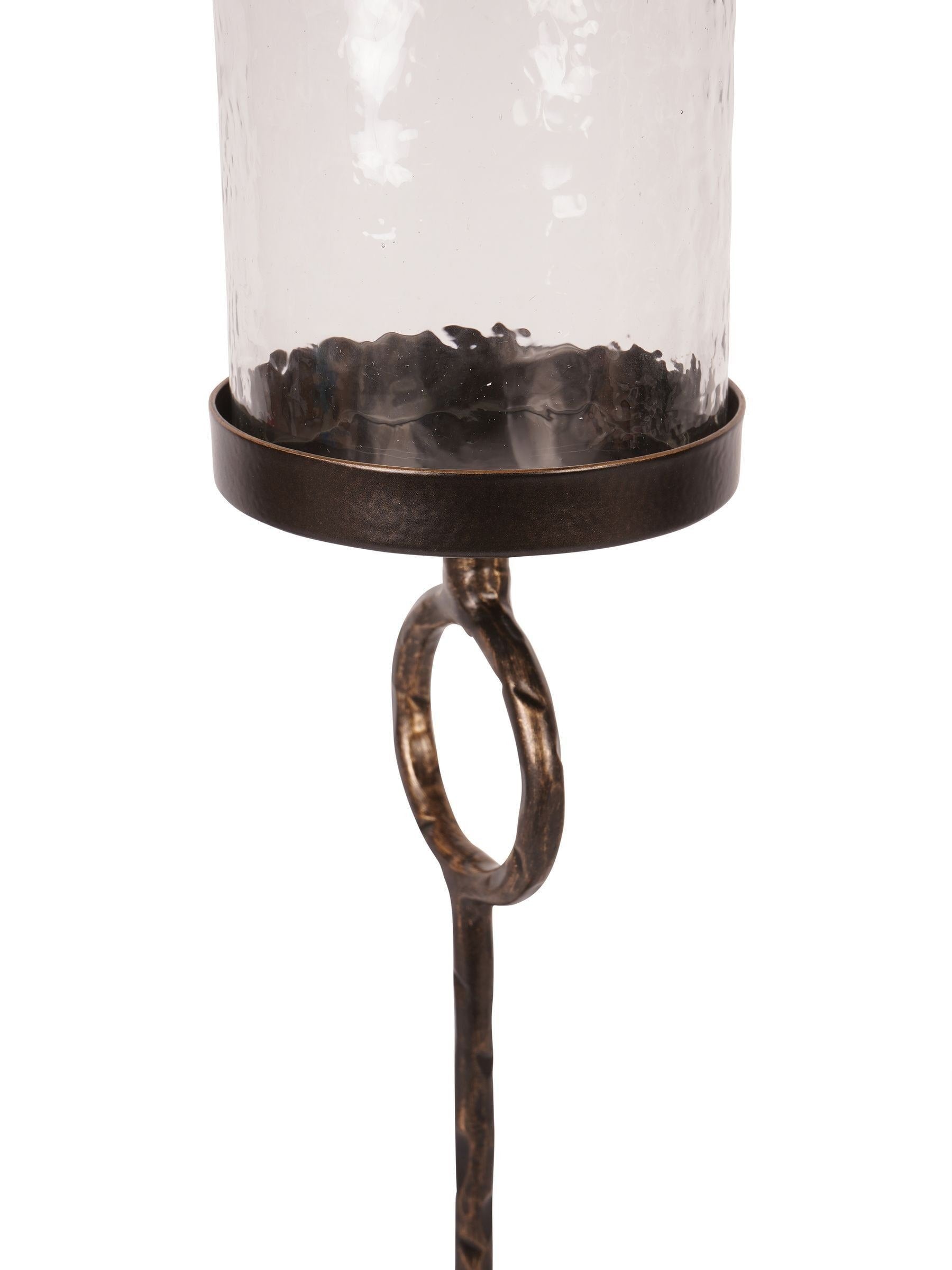 Libra Interiors Rutland brown large hurricane candle holder, UK version