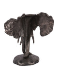 Libra Interiors Grey Kariba Cast Aluminium Nuzzling Elephants Sculpture 31cm, UK version