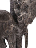 Libra Interiors Grey Kariba Cast Aluminium Nuzzling Elephants Sculpture 31cm, UK version