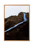 Paper Collective The Stairs white blue light blue brown green beige wall art print, imported from the UK