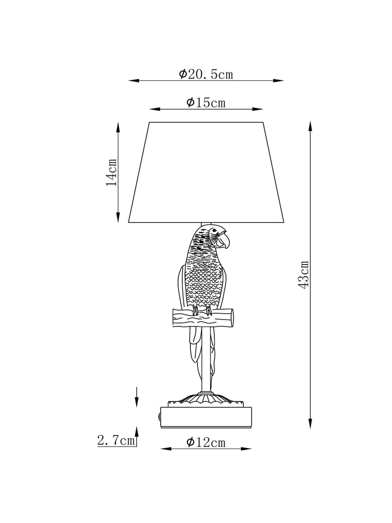 Gold Coco Parrot rechargeable wireless table lamp in brass and olive green, UK version