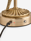 Gold Coco Parrot rechargeable wireless table lamp in brass and olive green, UK version