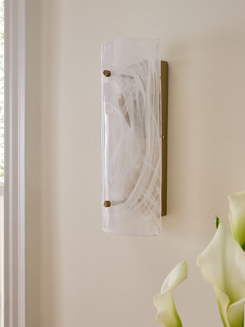 Siena wall light, brass frame, glass plates, imported from the UK