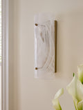 Siena wall light, brass frame, glass plates, imported from the UK