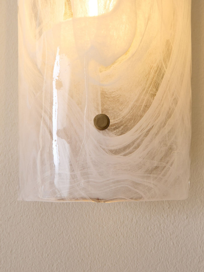Siena wall light, brass frame, glass plates, imported from the UK
