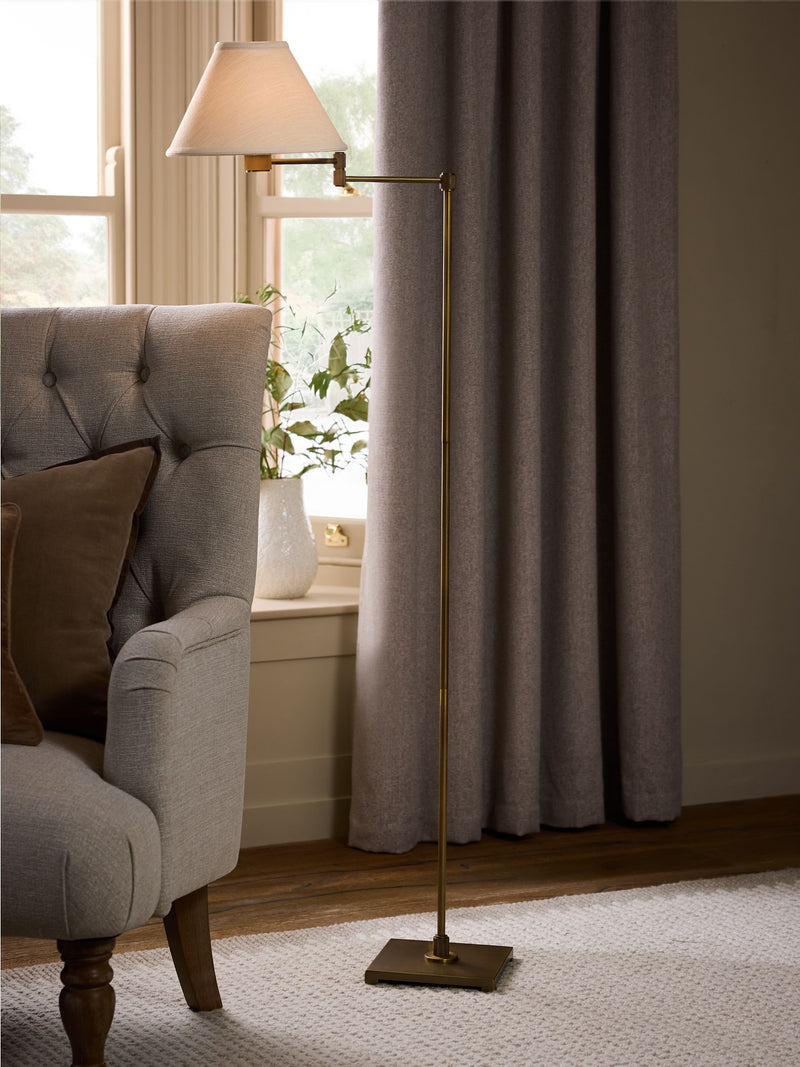 Kempton rechargeable swing arm floor lamp - British product