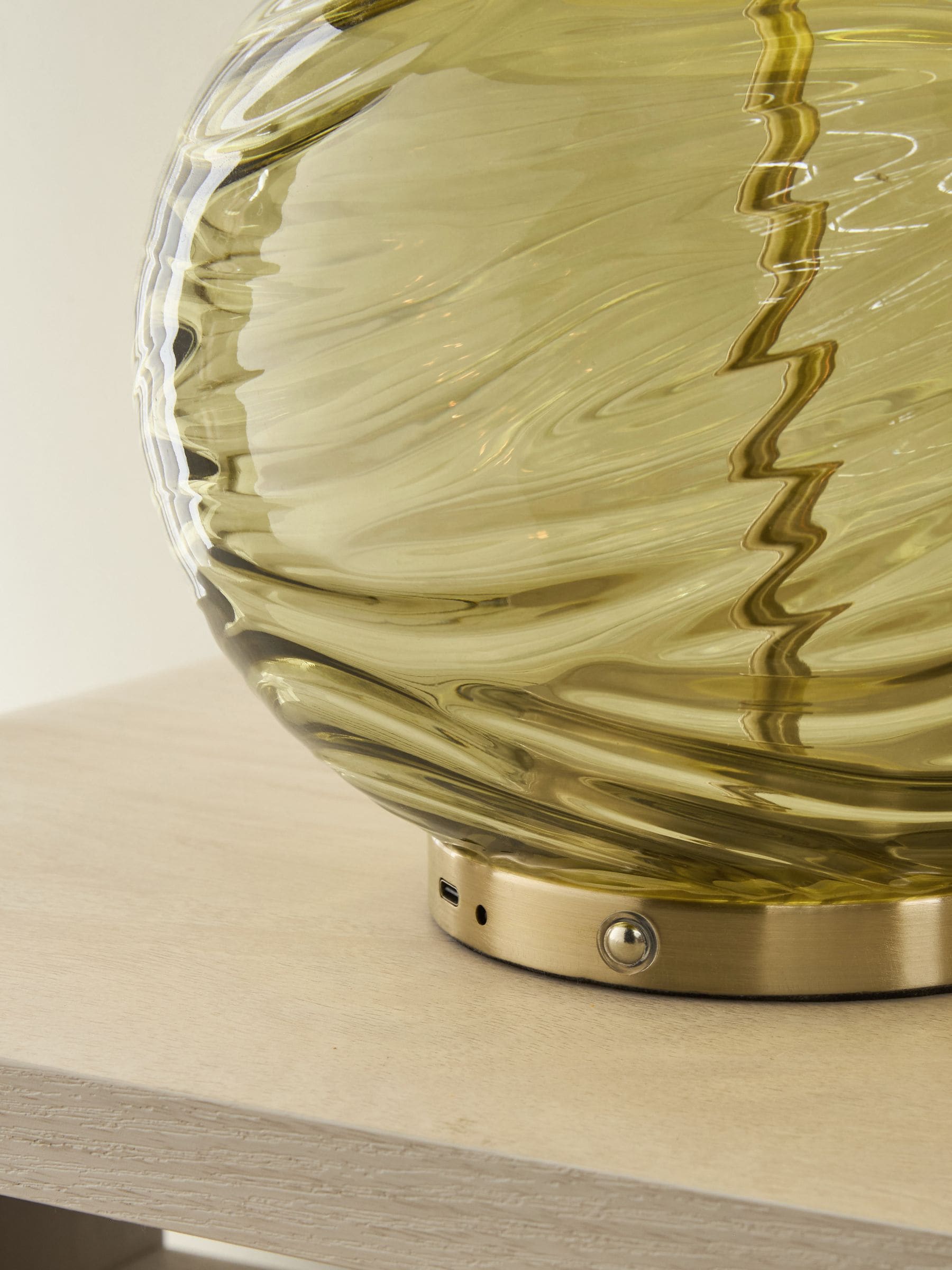 Green Ava rechargeable wireless table lamp, imported from the UK