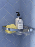 CROYDEX chrome corner aluminium shower wall basket - British product