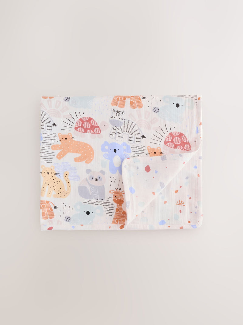 Safari cotton baby muslin blanket, imported from the UK