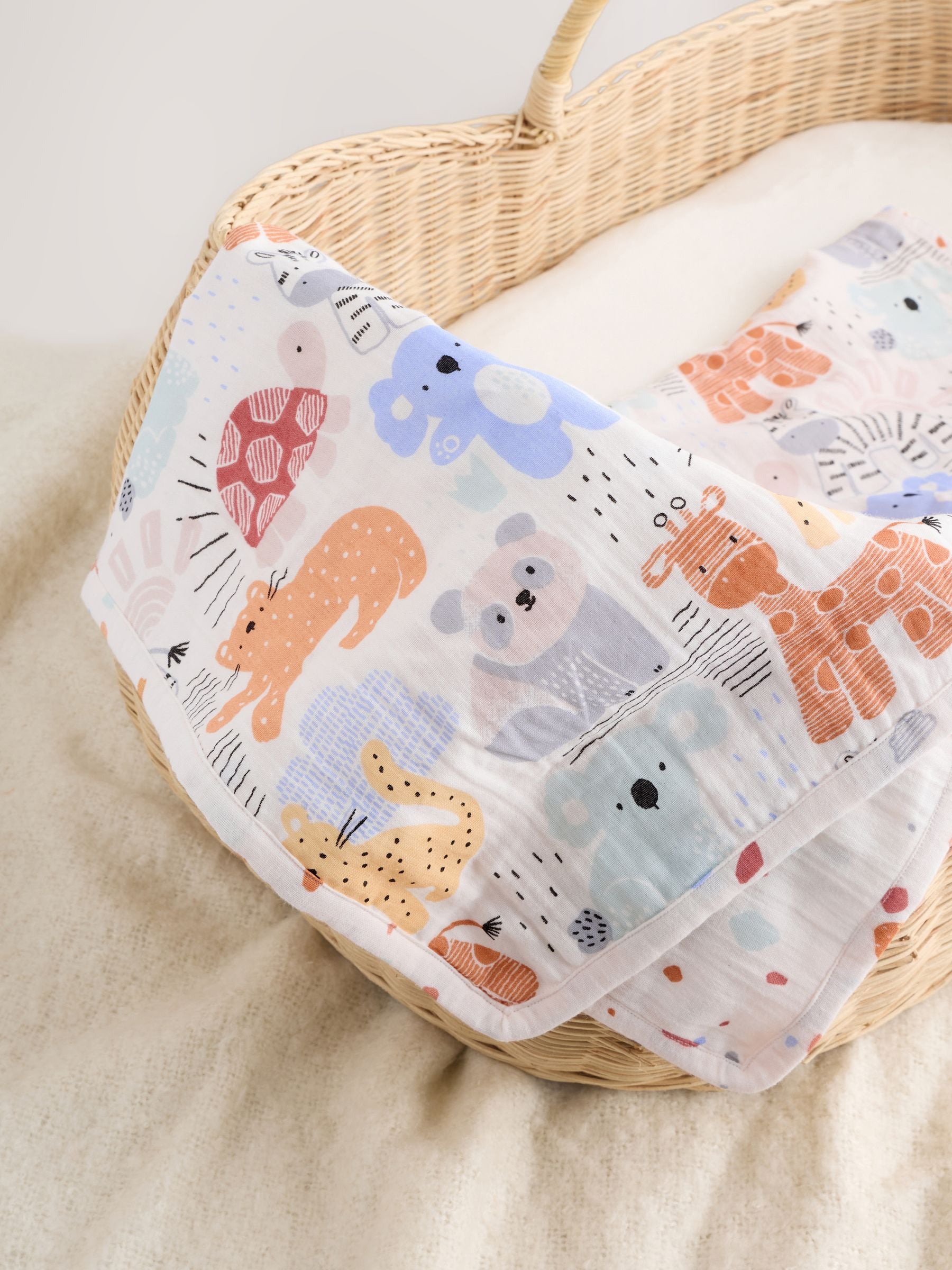 Safari cotton baby muslin blanket, imported from the UK