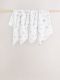 Neutral/Pink Mini Jungle Baby Muslin Cloths 4 Pack