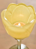 Yellow glass tulip tealight holder, UK version