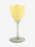 Yellow glass tulip tealight holder, UK version