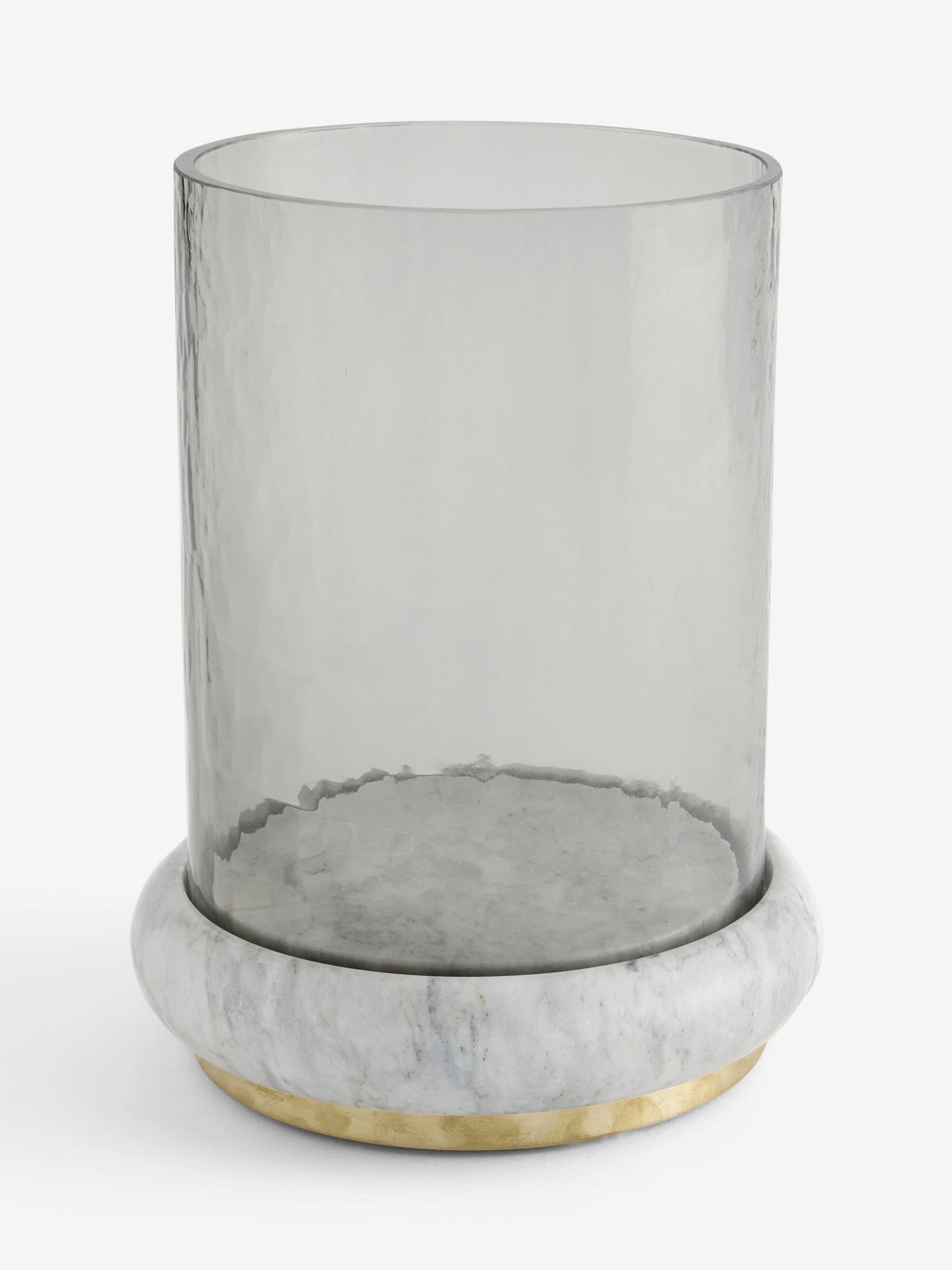 White N. marble base hurricane candle holder, UK version