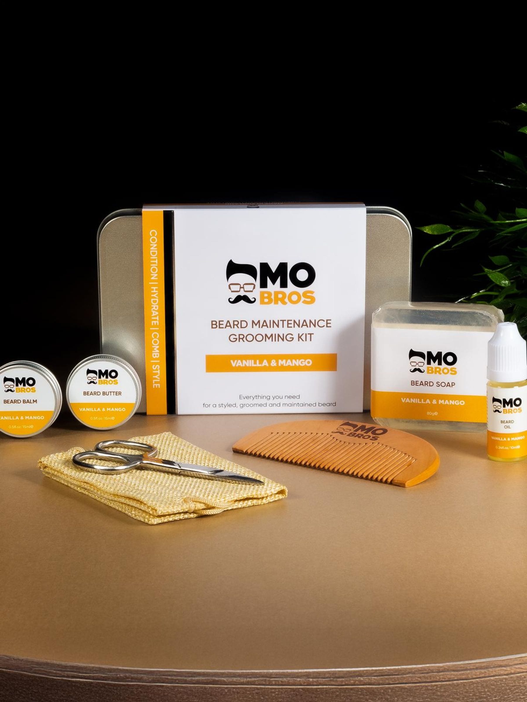Mo Bros Vanilla Mango Beard Kit, imported from the UK