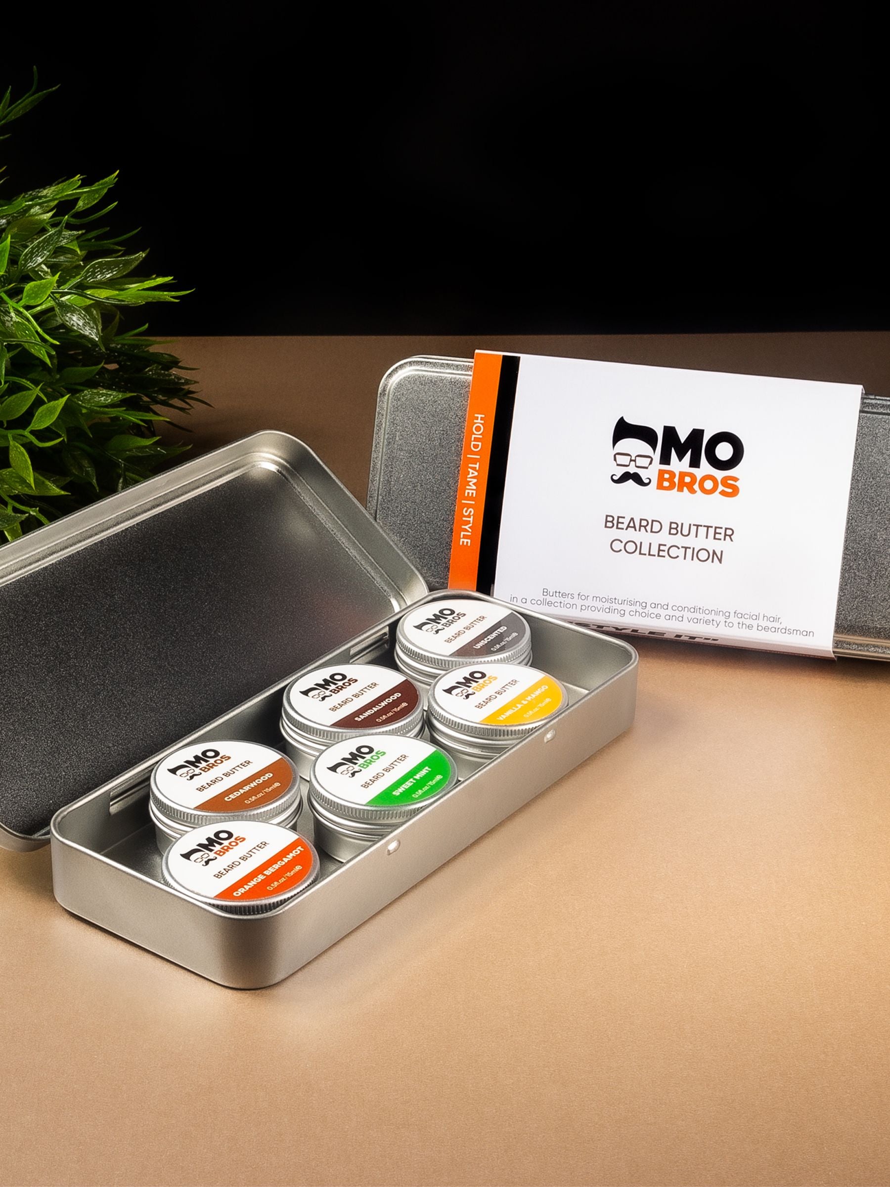 Mo Bros beard butter collection, imported from the UK