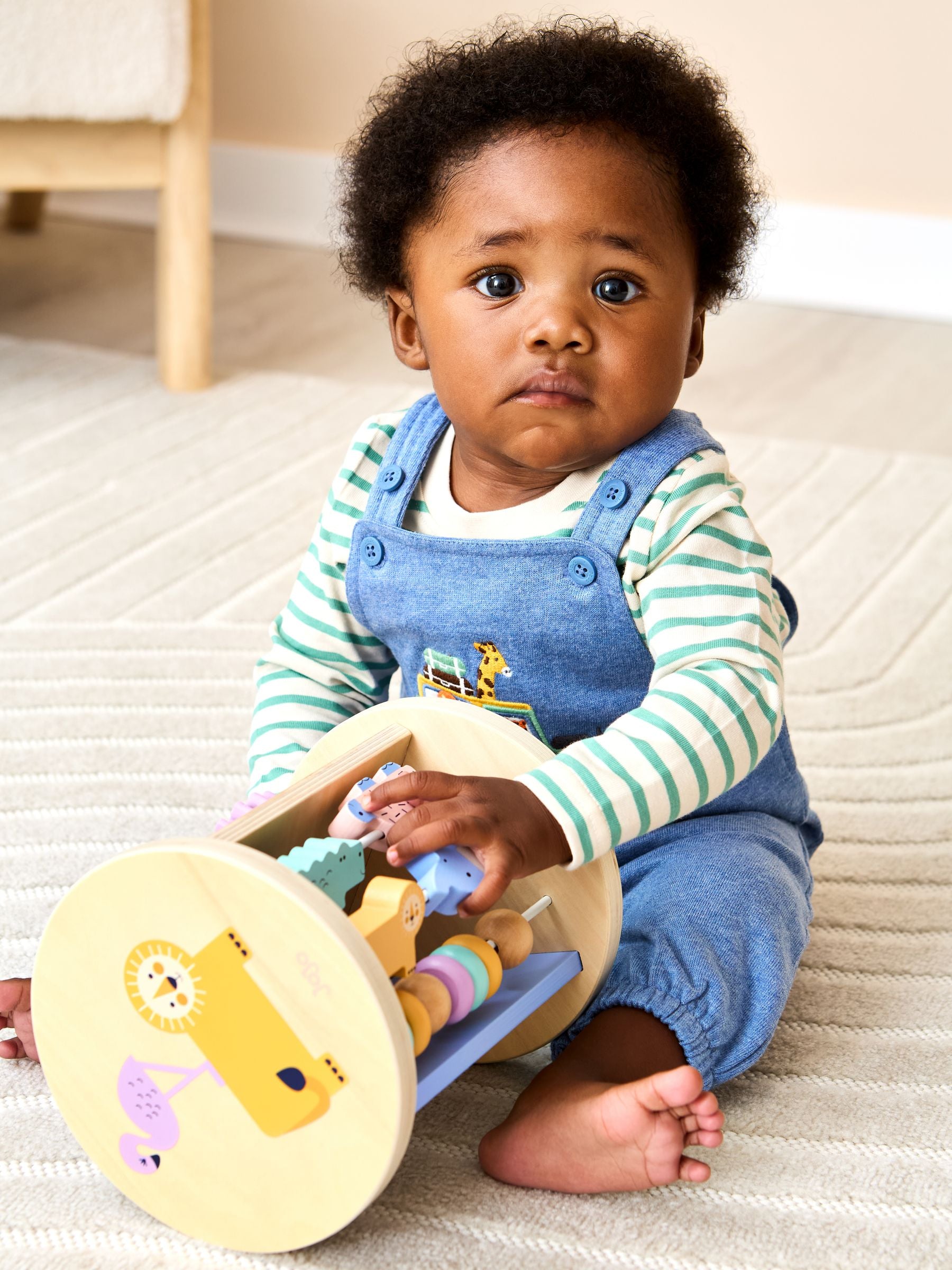 JoJo Maman Bébé Safari Wooden Activity Roller (British brand)